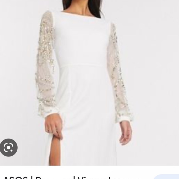 ASOS Virgo lounge long maxi dress with side slit white new with tags size UK12 - Picture 2 of 12